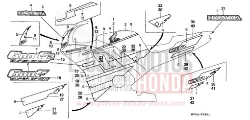RAYURE (CBR600FN/2N) CBR600FN de 1992